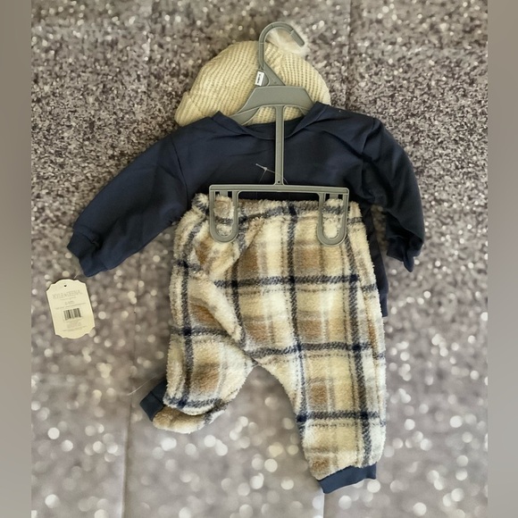 Baby BoyKyle & Deena 3pc. Dino Top & Fur Joggers Set - Picture 4 of 7